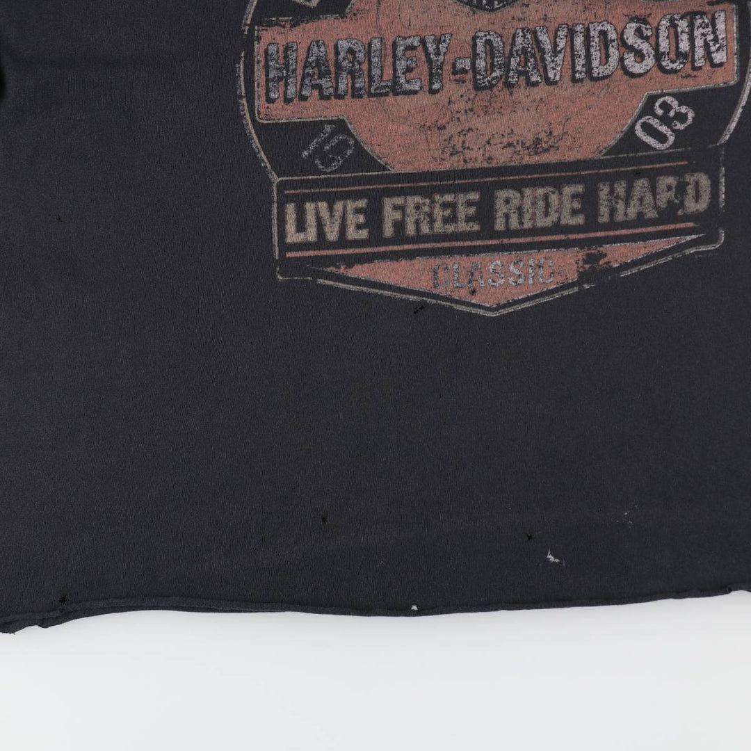 Harley-Davidson Motorcycle Bike T-shirt for men (XL size) unclear black type Vintage Second Hand