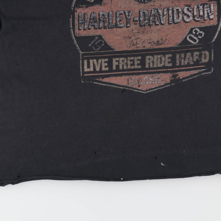 Harley-Davidson Motorcycle Bike T-shirt for men (XL size) unclear black type Vintage Second Hand