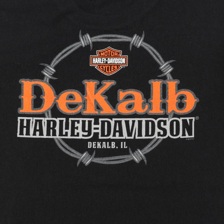Harley-Davidson Motorcycle Bike T-shirt Made in USA Men's XL cotton black type Vintage Second Hand