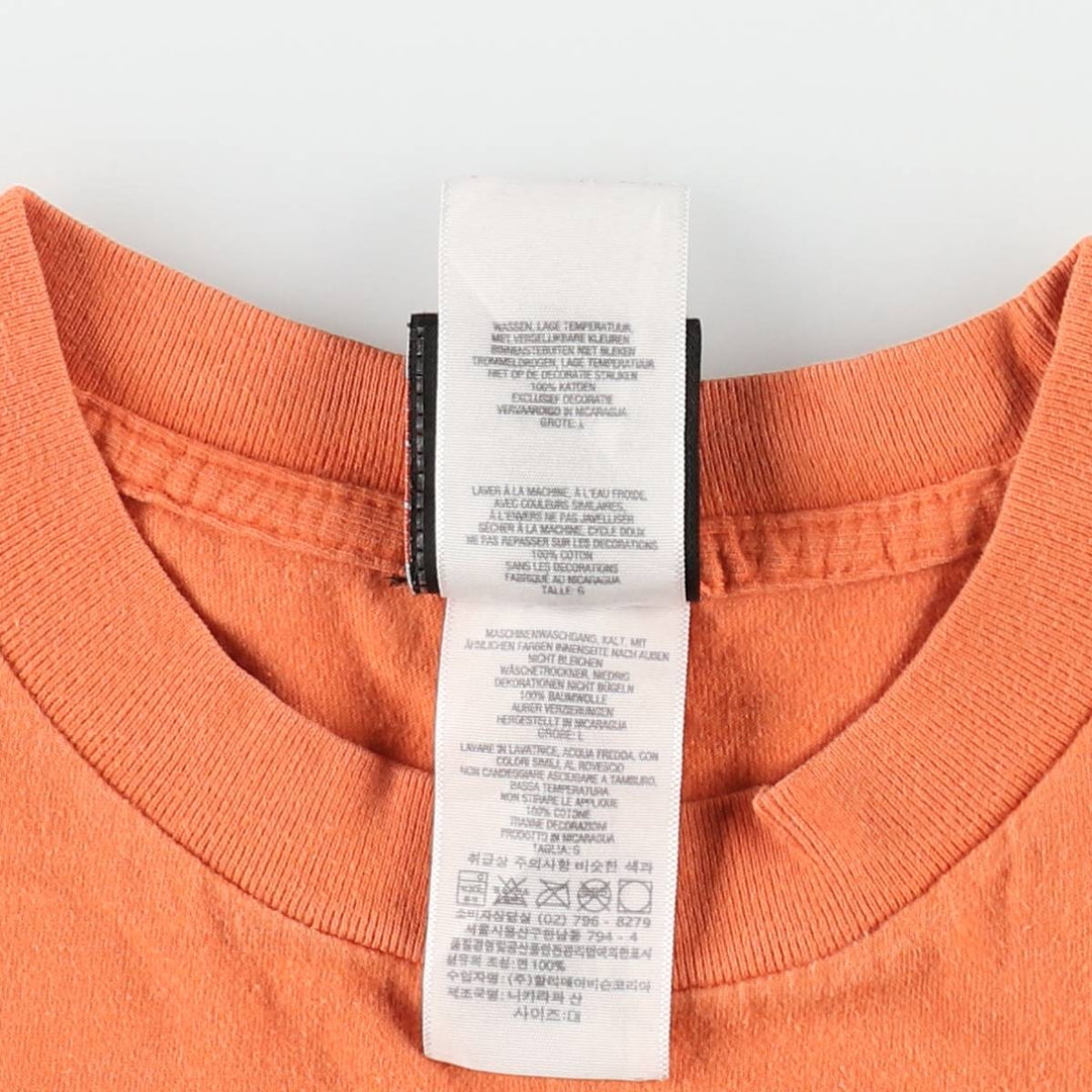 Harley-Davidson Motorcycle Bike T-shirt, Men's Size L cotton orange type Vintage Second Hand