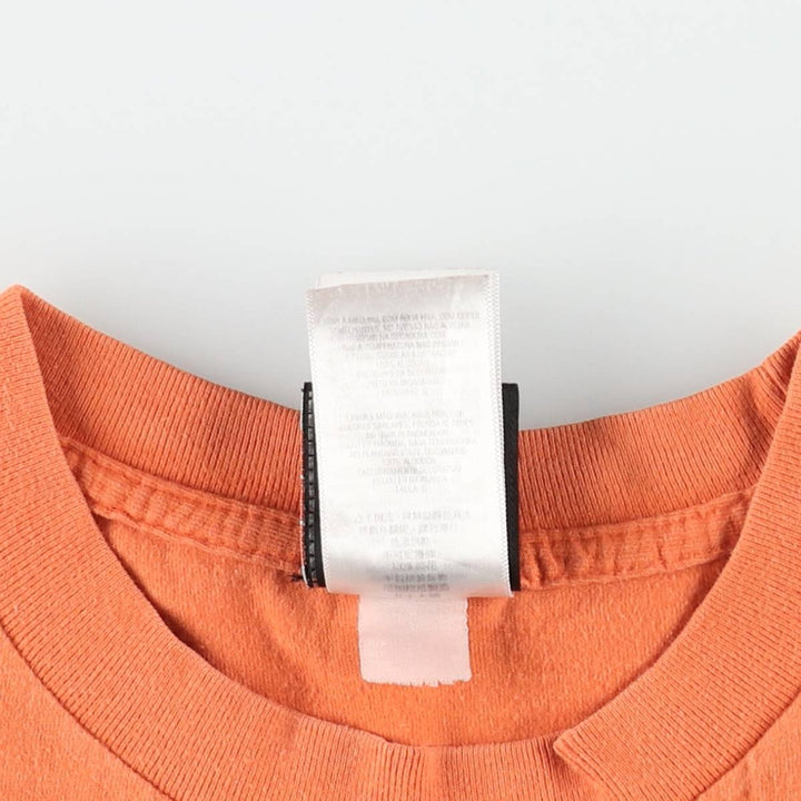 Harley-Davidson Motorcycle Bike T-shirt, Men's Size L cotton orange type Vintage Second Hand
