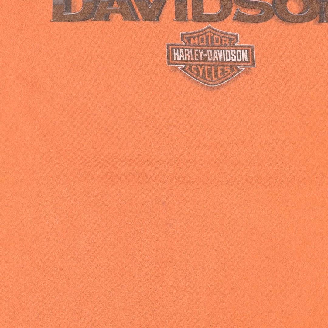 Harley-Davidson Motorcycle Bike T-shirt, Men's Size L cotton orange type Vintage Second Hand