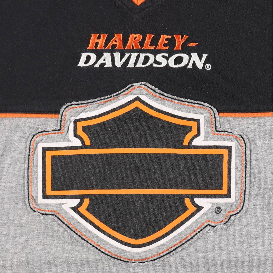 Harley-Davidson V-neck Motorcycle T-shirt, Men's XXL equivalent. unclear black type Vintage Second Hand
