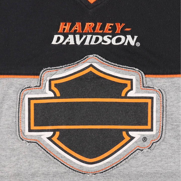 Harley-Davidson V-neck Motorcycle T-shirt, Men's XXL equivalent. unclear black type Vintage Second Hand