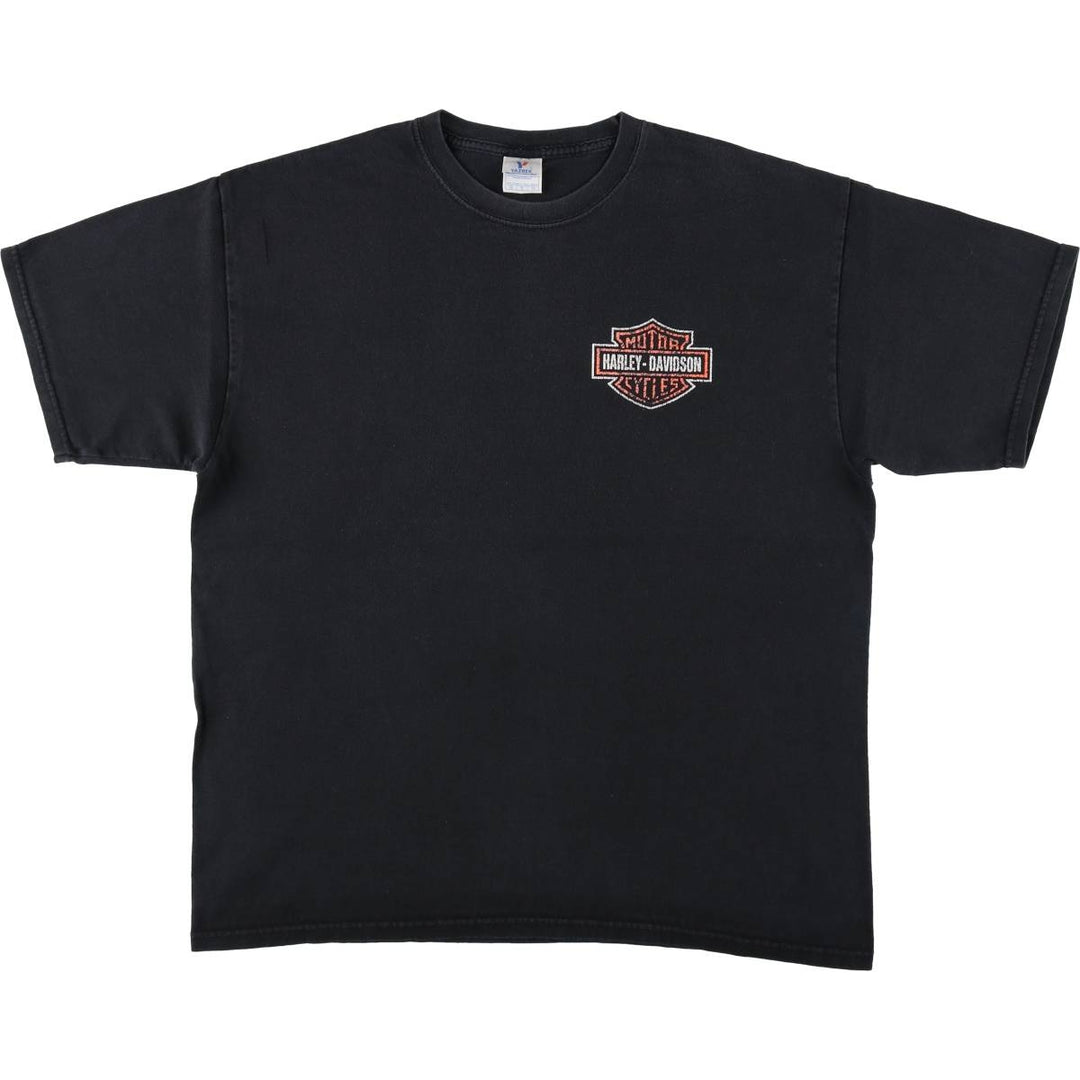 YAZBEK Harley-Davidson Skull Pattern Motorcycle T-Shirt (Men's XL equivalent) cotton black type Vintage Second Hand