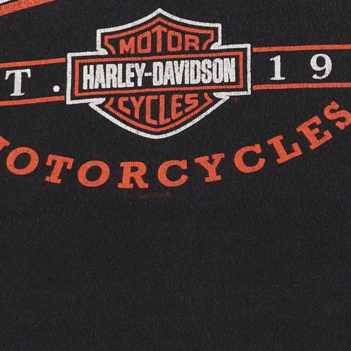 Harley-Davidson Cut-Off Motorcycle Bike T-Shirt, Men's Size L (approx.) cotton black type Vintage Second Hand