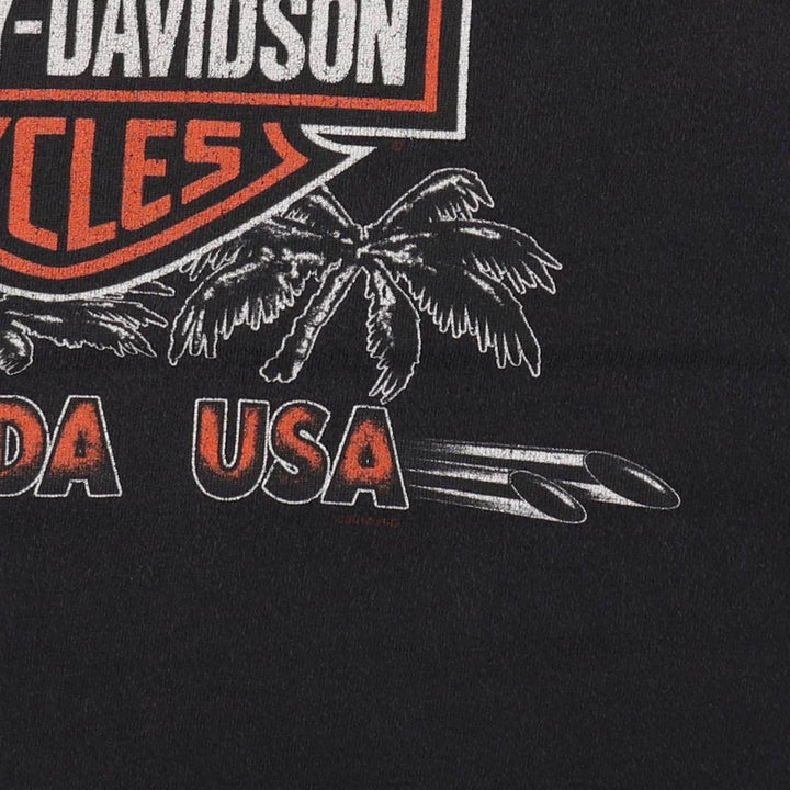 Harley-Davidson Cut-Off Motorcycle Bike T-Shirt, Men's Size L (approx.) cotton black type Vintage Second Hand