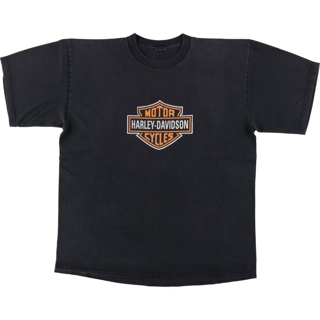 Harley-Davidson Motorcycle T-Shirt, Men's Size L (approx.) unclear black type Vintage Second Hand