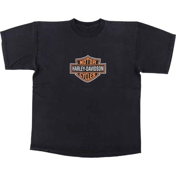 Harley-Davidson Motorcycle T-Shirt, Men's Size L (approx.) unclear black type Vintage Second Hand