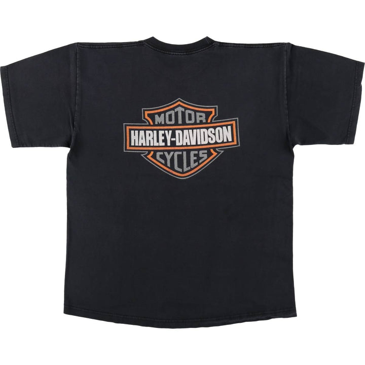 Harley-Davidson Motorcycle T-Shirt, Men's Size L (approx.) unclear black type Vintage Second Hand