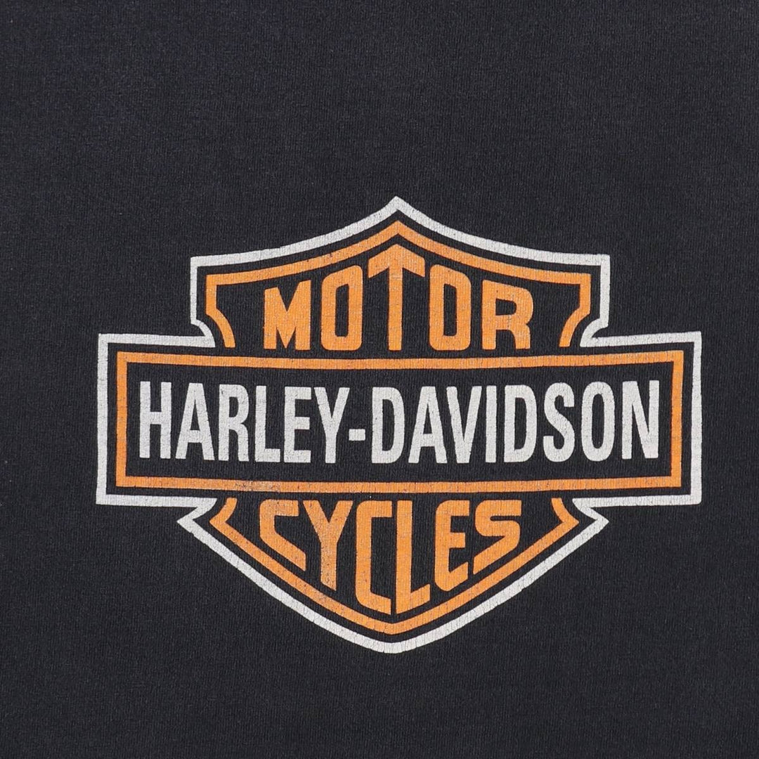 Harley-Davidson Motorcycle T-Shirt, Men's Size L (approx.) unclear black type Vintage Second Hand