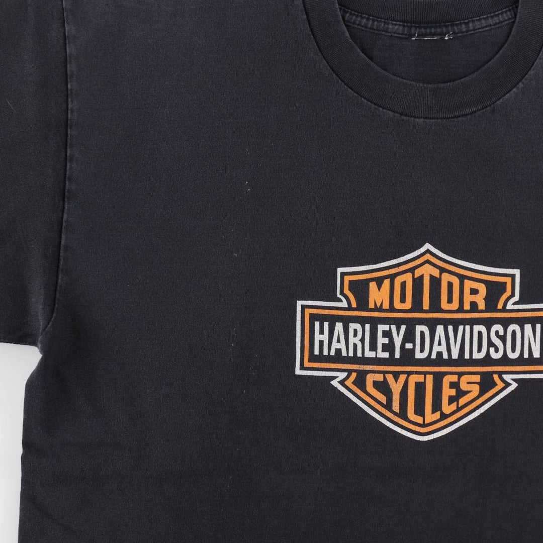 Harley-Davidson Motorcycle T-Shirt, Men's Size L (approx.) unclear black type Vintage Second Hand