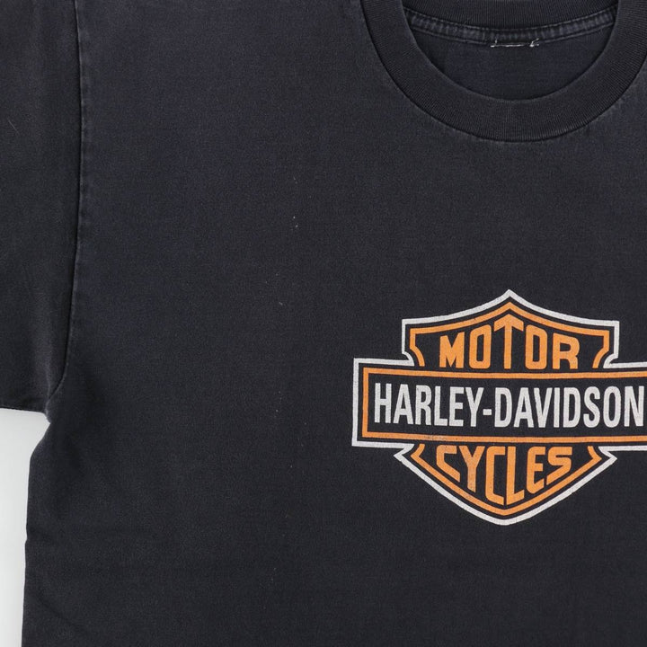 Harley-Davidson Motorcycle T-Shirt, Men's Size L (approx.) unclear black type Vintage Second Hand