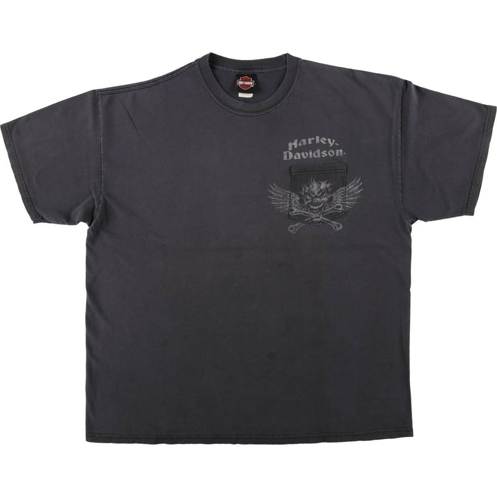 Harley-Davidson Motorcycle T-Shirt, Size 2X-LARGE (Men's XXL equivalent) cotton black type Vintage Second Hand