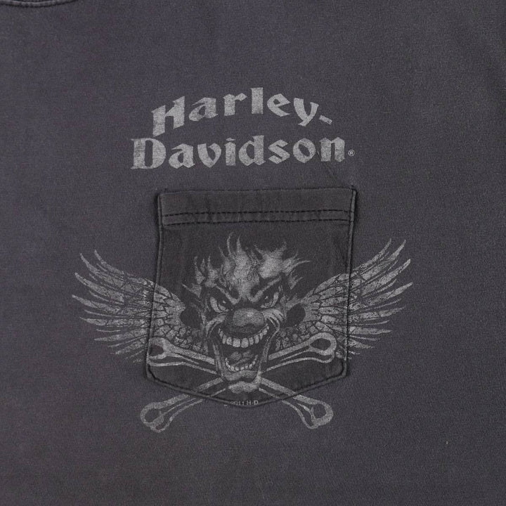 Harley-Davidson Motorcycle T-Shirt, Size 2X-LARGE (Men's XXL equivalent) cotton black type Vintage Second Hand
