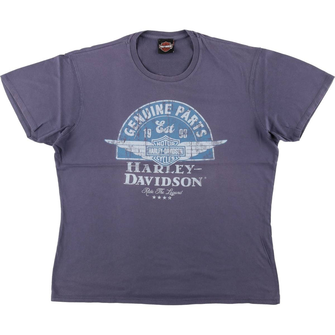 Harley-Davidson Motorcycle Bike T-shirt, Men's Size L unclear navy blue type Vintage Second Hand