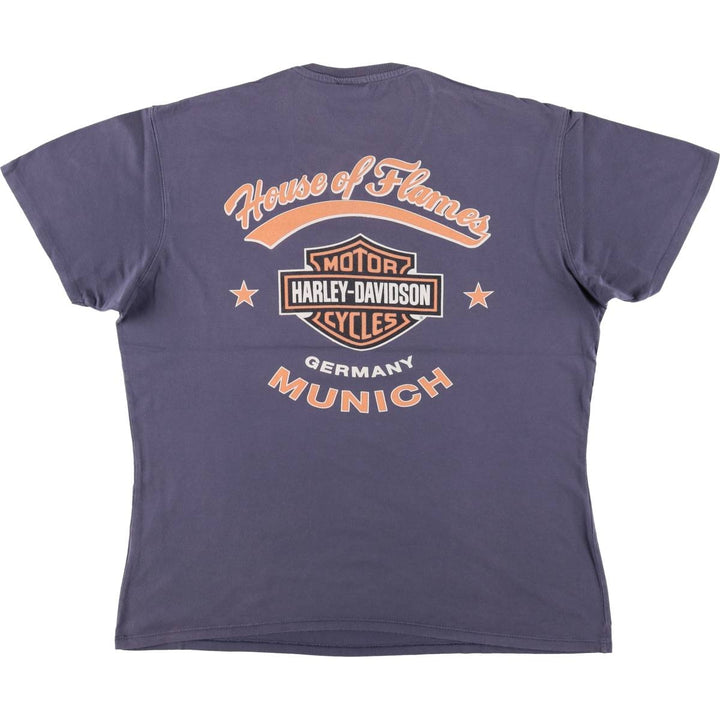 Harley-Davidson Motorcycle Bike T-shirt, Men's Size L unclear navy blue type Vintage Second Hand