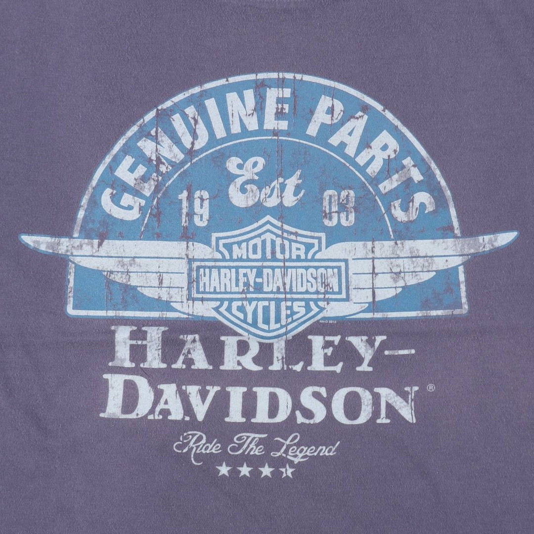 Harley-Davidson Motorcycle Bike T-shirt, Men's Size L unclear navy blue type Vintage Second Hand
