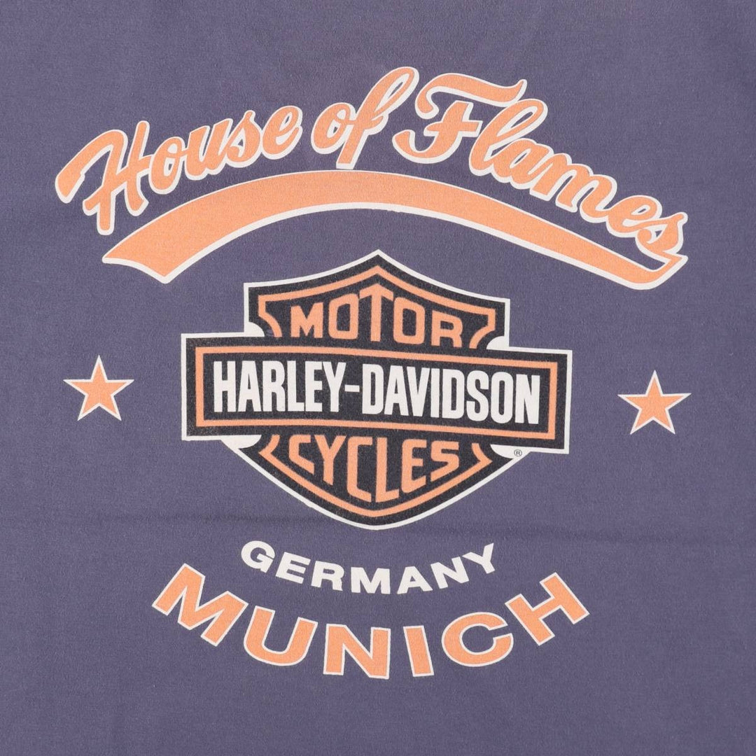 Harley-Davidson Motorcycle Bike T-shirt, Men's Size L unclear navy blue type Vintage Second Hand