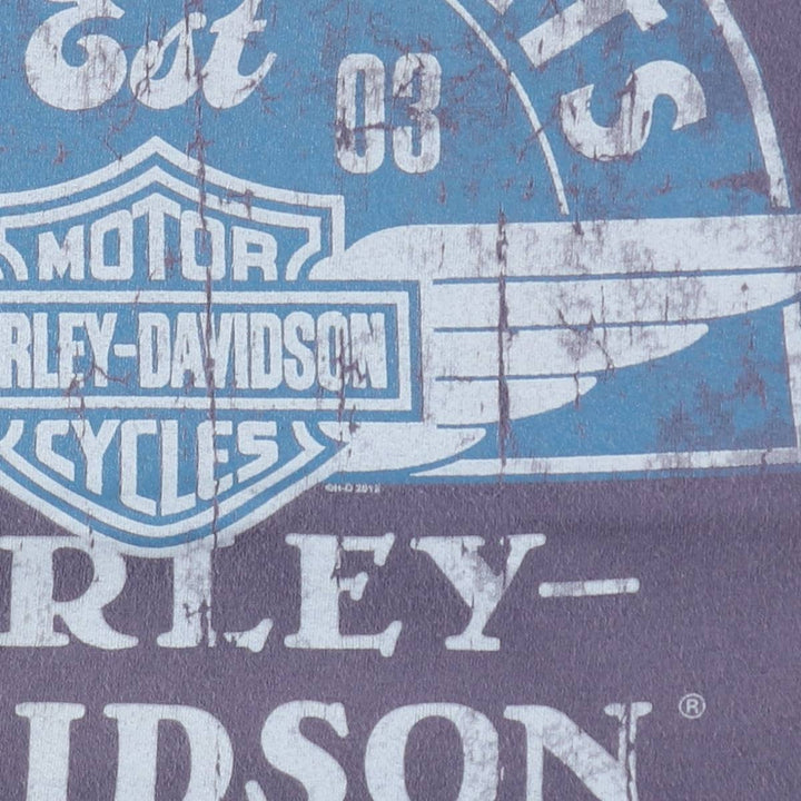 Harley-Davidson Motorcycle Bike T-shirt, Men's Size L unclear navy blue type Vintage Second Hand
