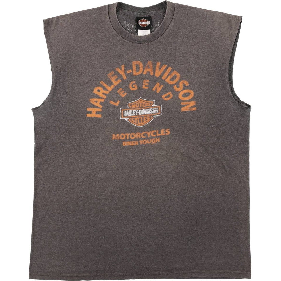 Harley-Davidson Cut-off Motorcycle Bike T-shirt, Men's XL cotton gray type Vintage Second Hand