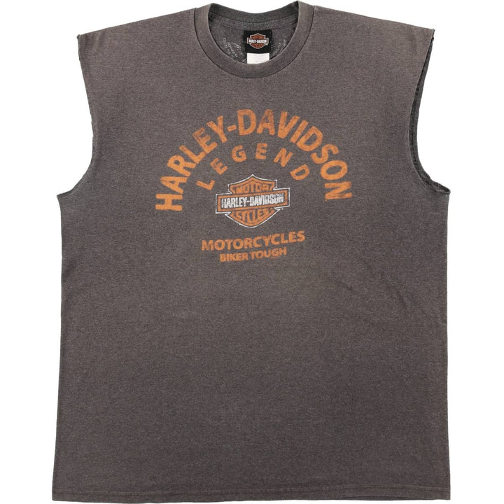 Harley-Davidson Cut-off Motorcycle Bike T-shirt, Men's XL cotton gray type Vintage Second Hand