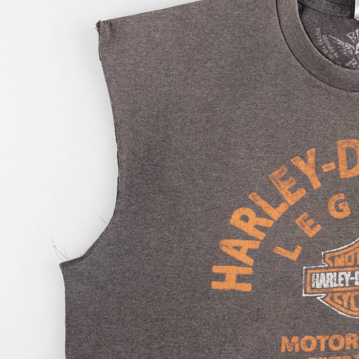 Harley-Davidson Cut-off Motorcycle Bike T-shirt, Men's XL cotton gray type Vintage Second Hand