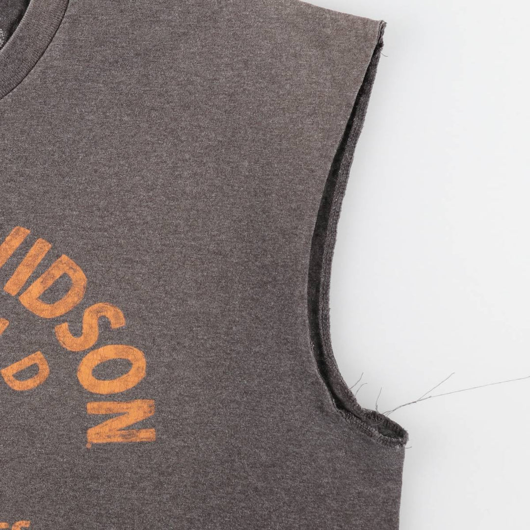 Harley-Davidson Cut-off Motorcycle Bike T-shirt, Men's XL cotton gray type Vintage Second Hand