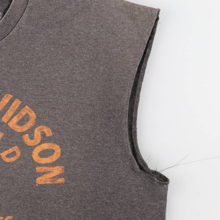 Harley-Davidson Cut-off Motorcycle Bike T-shirt, Men's XL cotton gray type Vintage Second Hand