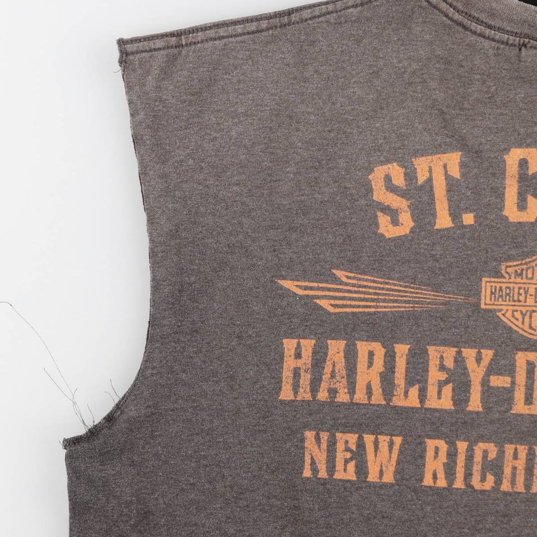 Harley-Davidson Cut-off Motorcycle Bike T-shirt, Men's XL cotton gray type Vintage Second Hand