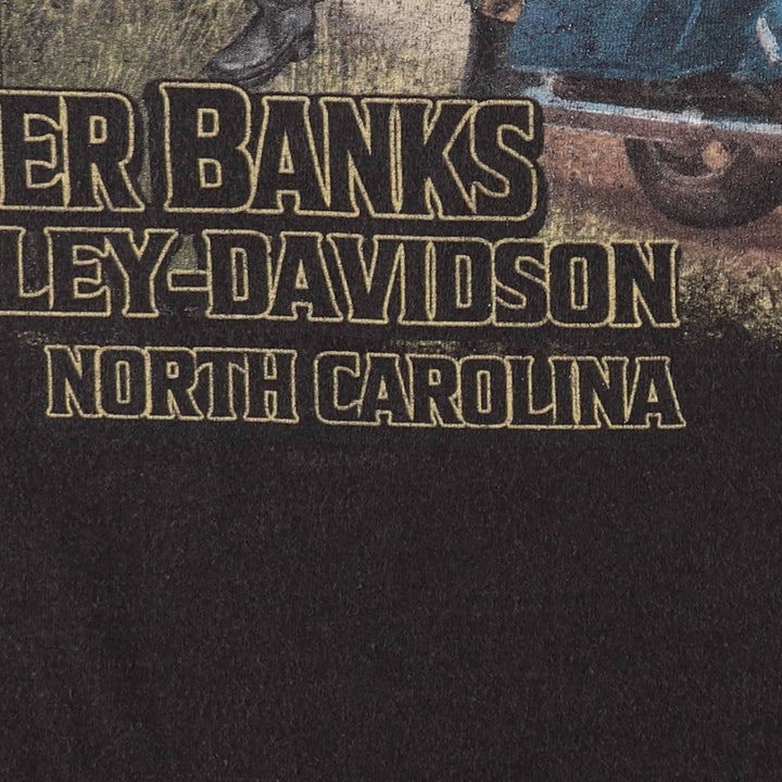 Harley-Davidson Eagle Pattern/Stars and Stripes Motorcycle T-Shirt, Men's XXL (approx.) cotton black type Vintage Second Hand