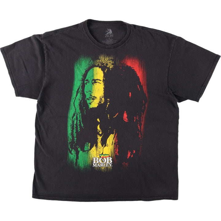 ZION BOB MARLEY Bob Marley Band T-shirt, Men's XL equivalent cotton black type Vintage Second Hand