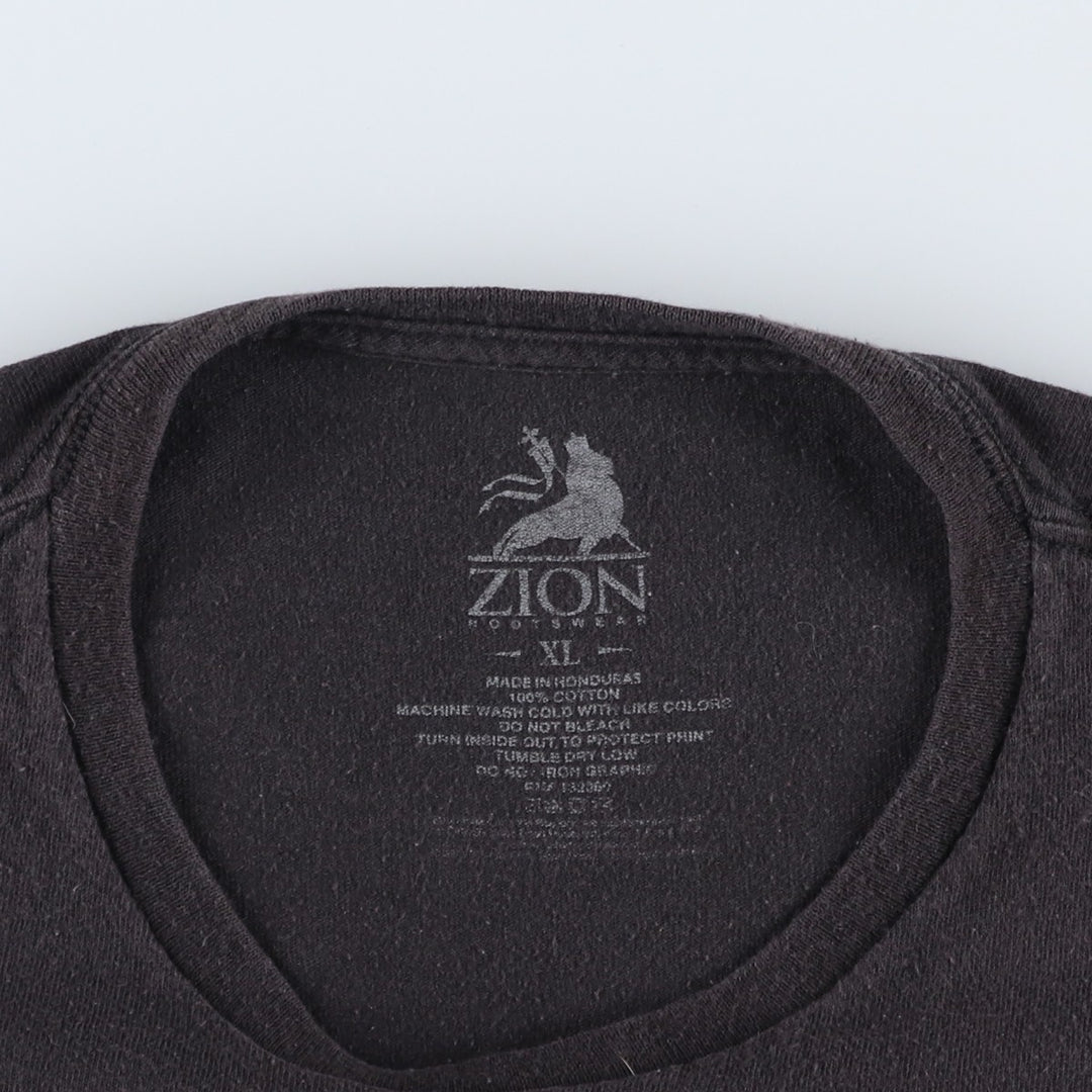 ZION BOB MARLEY Bob Marley Band T-shirt, Men's XL equivalent cotton black type Vintage Second Hand