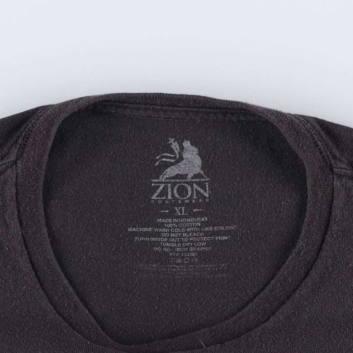 ZION BOB MARLEY Bob Marley Band T-shirt, Men's XL equivalent cotton black type Vintage Second Hand