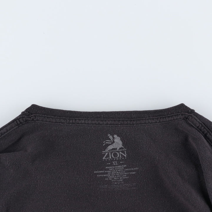 ZION BOB MARLEY Bob Marley Band T-shirt, Men's XL equivalent cotton black type Vintage Second Hand