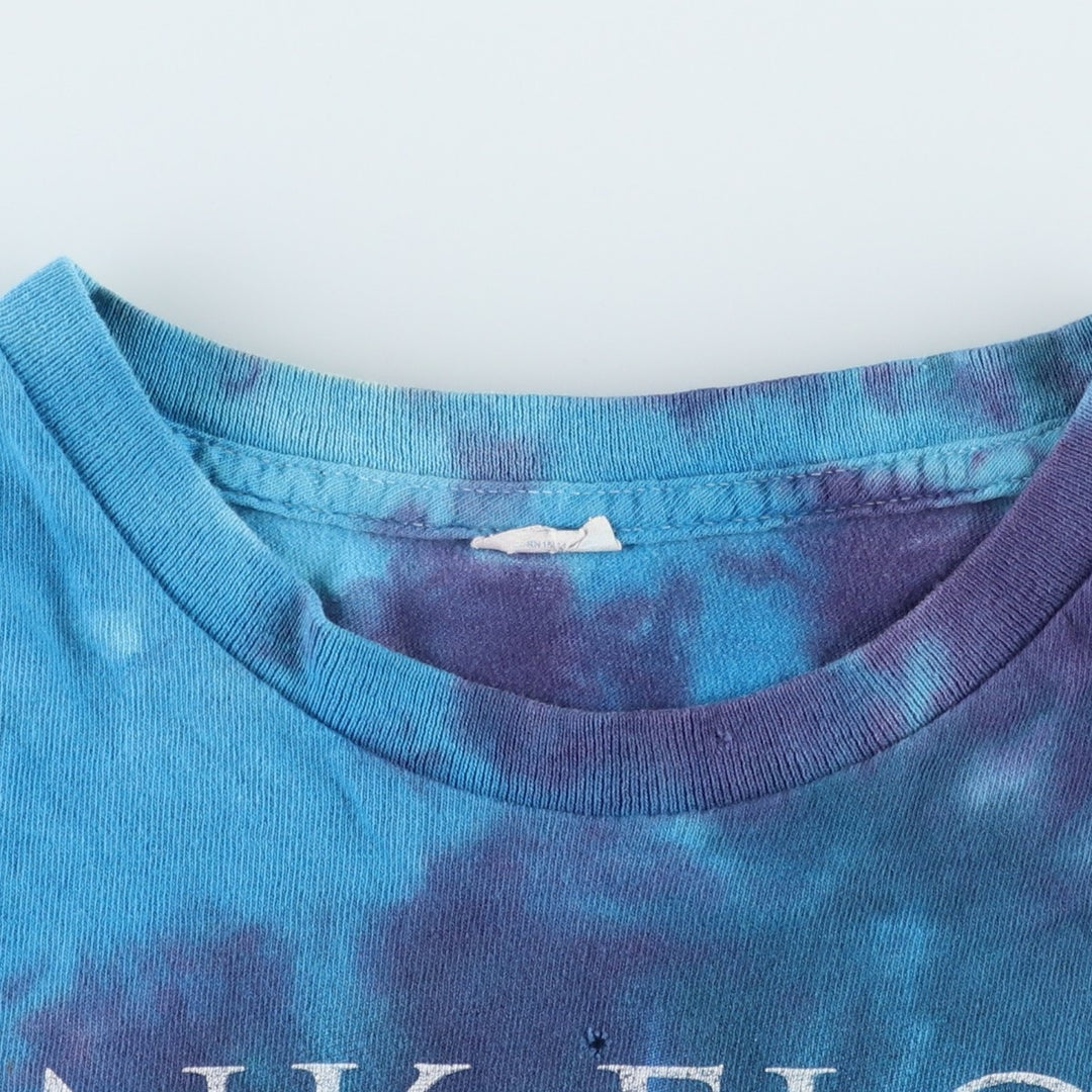 PINK FLOYD Tie-dye Pattern Band T-shirt (Men's size L equivalent) unclear blue type Vintage Second Hand