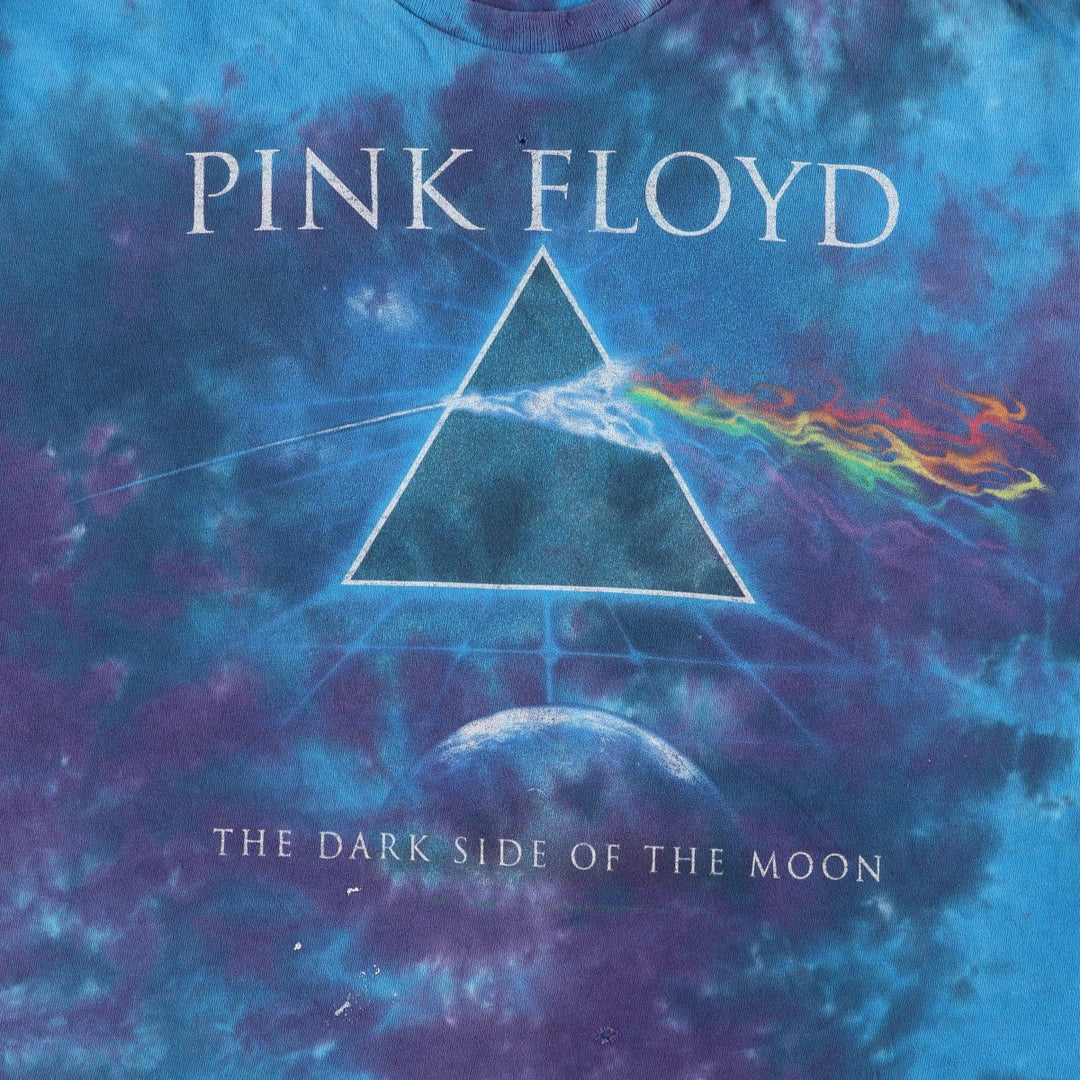 PINK FLOYD Tie-dye Pattern Band T-shirt (Men's size L equivalent) unclear blue type Vintage Second Hand