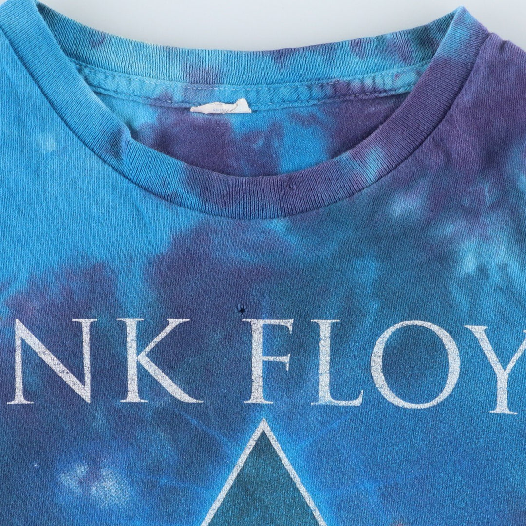 PINK FLOYD Tie-dye Pattern Band T-shirt (Men's size L equivalent) unclear blue type Vintage Second Hand