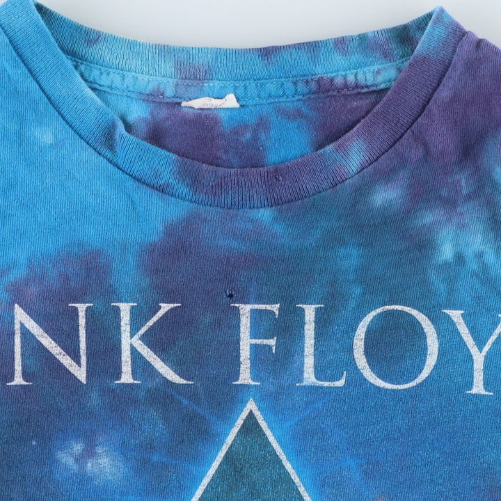 PINK FLOYD Tie-dye Pattern Band T-shirt (Men's size L equivalent) unclear blue type Vintage Second Hand