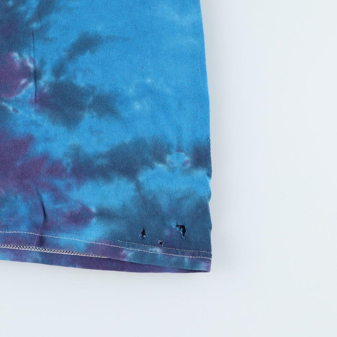 PINK FLOYD Tie-dye Pattern Band T-shirt (Men's size L equivalent) unclear blue type Vintage Second Hand