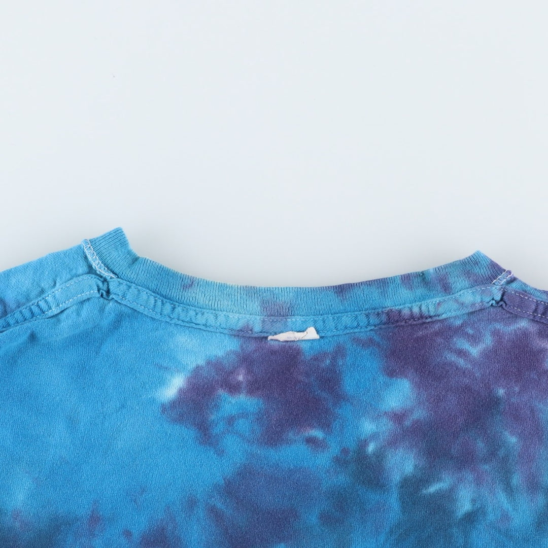 PINK FLOYD Tie-dye Pattern Band T-shirt (Men's size L equivalent) unclear blue type Vintage Second Hand