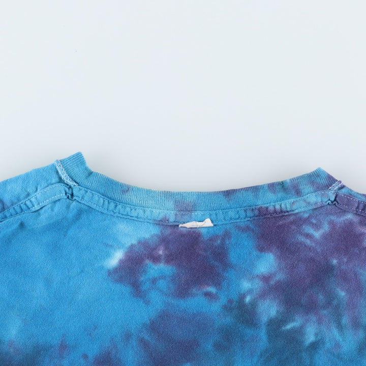 PINK FLOYD Tie-dye Pattern Band T-shirt (Men's size L equivalent) unclear blue type Vintage Second Hand