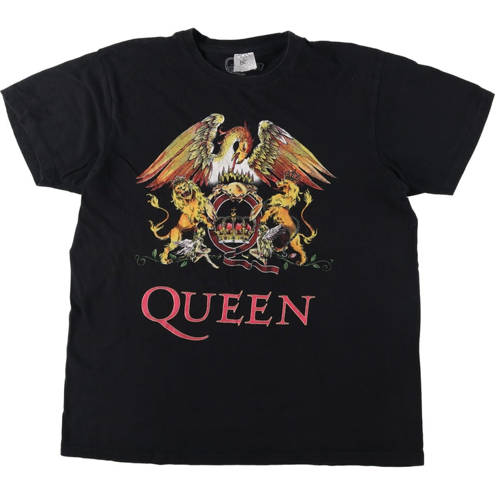 B and C COLLECTION QUEEN Animal Pattern Band T-Shirt (Men's Size L) cotton black type Vintage Second Hand