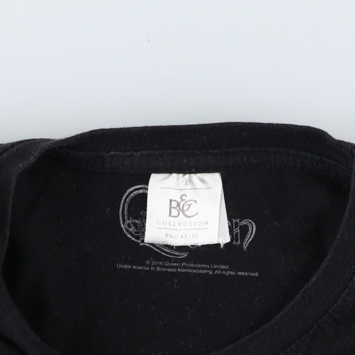 B and C COLLECTION QUEEN Animal Pattern Band T-Shirt (Men's Size L) cotton black type Vintage Second Hand