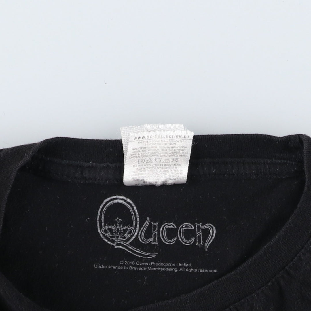 B and C COLLECTION QUEEN Animal Pattern Band T-Shirt (Men's Size L) cotton black type Vintage Second Hand