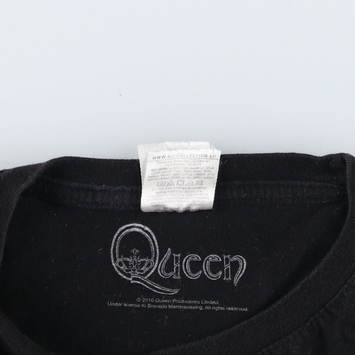 B and C COLLECTION QUEEN Animal Pattern Band T-Shirt (Men's Size L) cotton black type Vintage Second Hand