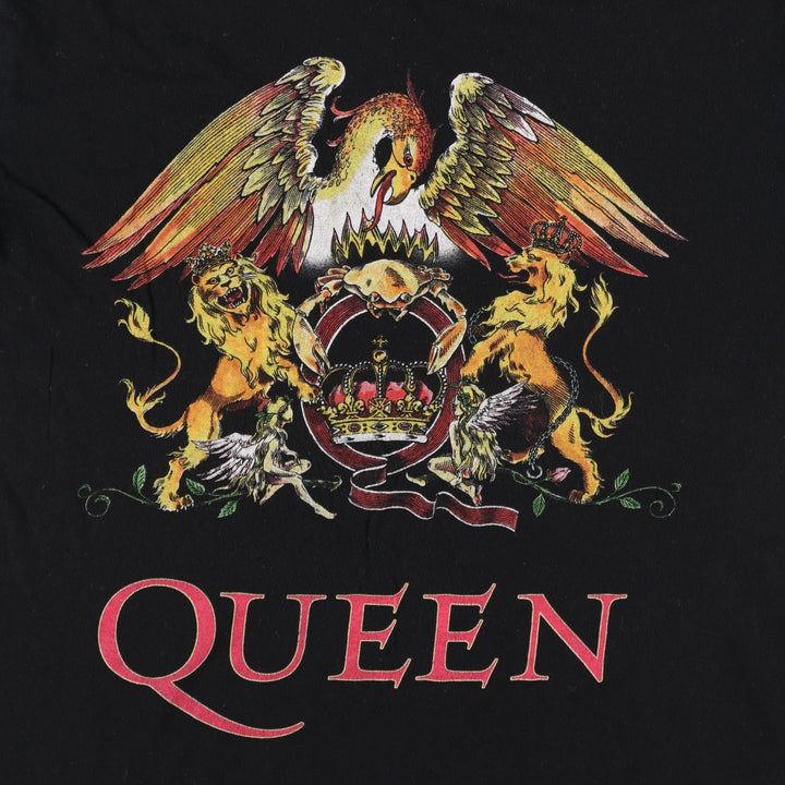 B and C COLLECTION QUEEN Animal Pattern Band T-Shirt (Men's Size L) cotton black type Vintage Second Hand
