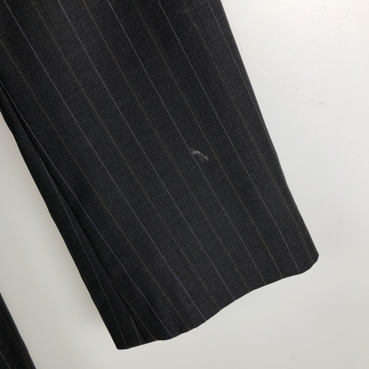 Ermenegildo Zegna Stripe Pattern Double-Breasted Peaked Lapel Wool Tailored Jacket, Men's Size L (approx.) wool black type Vintage Second Hand