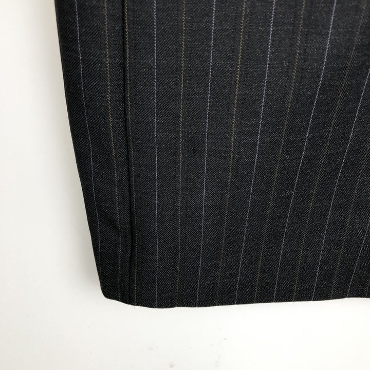 Ermenegildo Zegna Stripe Pattern Double-Breasted Peaked Lapel Wool Tailored Jacket, Men's Size L (approx.) wool black type Vintage Second Hand