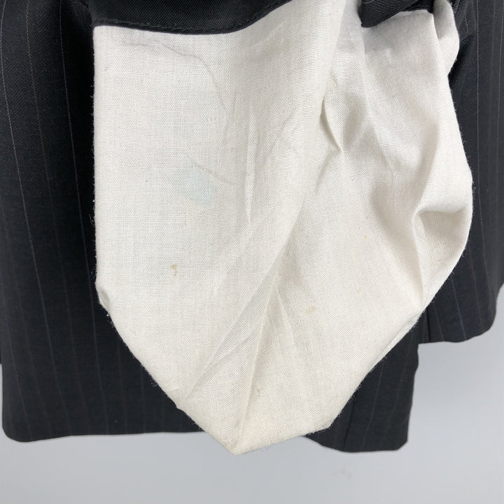 Ermenegildo Zegna Stripe Pattern Double-Breasted Peaked Lapel Wool Tailored Jacket, Men's Size L (approx.) wool black type Vintage Second Hand